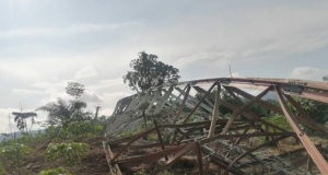 A Communication mast collapses on GRIDCo towers near Bogoso; affects national power system [Photos]